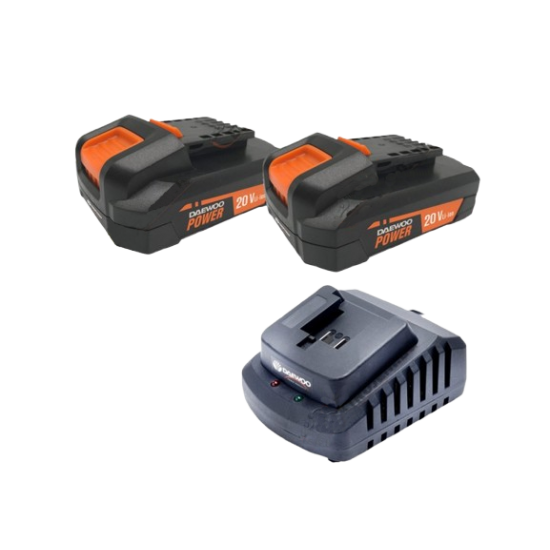К-т бързо зарядно устройство UNI-BAT DAEWOO + 2бр. Батерия 20V, 2Ah, START PACK-LI2