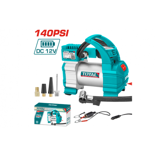 Компресор за гуми TOTAL, 35L/min, 12V, 140 PSI