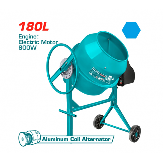 Електрическа бетонобъркачка TOTAL, 800 W, 180 L