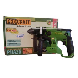 Перфоратор акумулаторен, безчетков, 20V, PROCRAFT PHA20, SDS Plus
