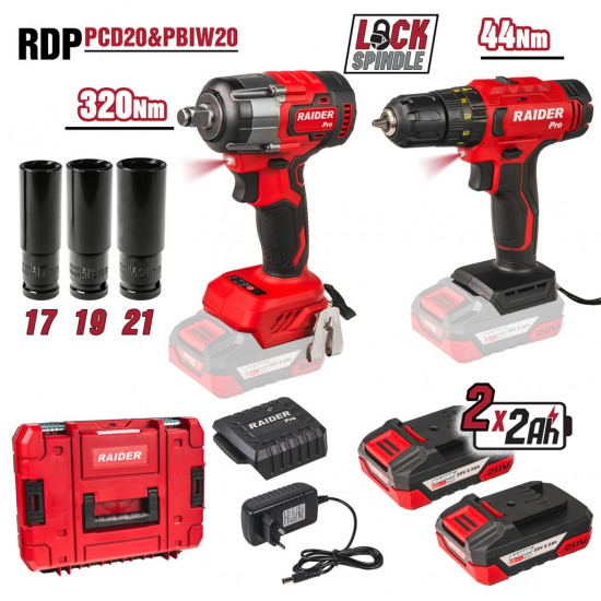 R20 Бормашина & Безч.Гайковерт320Nm2x2AhCaseRDP-PCD20&PBIW20 R20 Бормашина & Безч.Гайковерт320Nm2x2AhCaseRDP-PCD20&PBIW20
