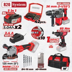 R20 Комплект 3 безчеткови машини 2x5Ah + 6 RDP-BXS1