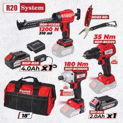 R20 Комплект 3 машини 2Ah 4Ah + 2 RDP-BXS10