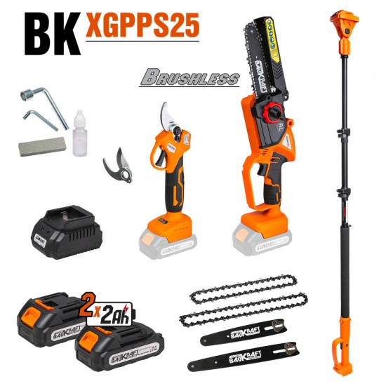 К-т Резачка 18V 15-20cm Лозарска ножица 2x2Ah2,5m BK-XGPPS25