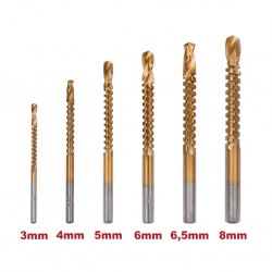 Свредло-Фрезер HSS+TIN 6бр. Ø3-8mm к-т