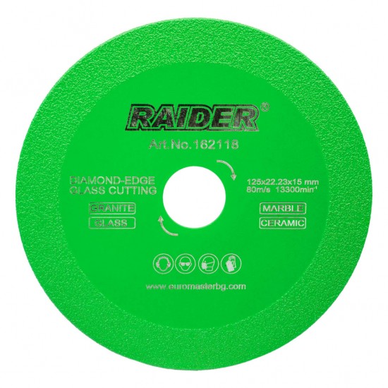 Диск диамантен за рязане на стъкло 125x22,23x15 мм RD-G01