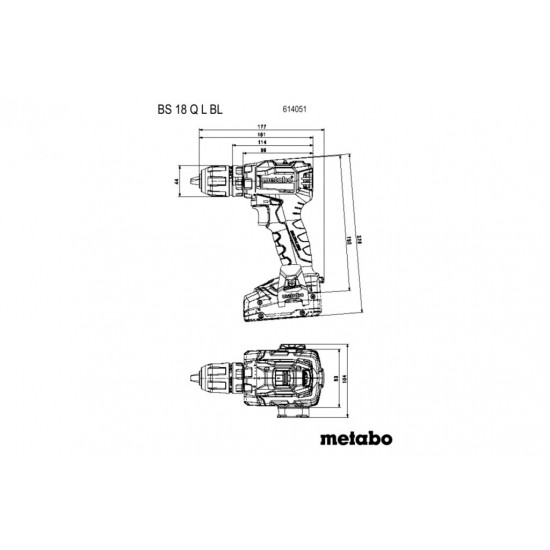 Винтоверт акум. 18V 60Nm METABO BS 18 L 2X2.0Ah Винтоверт акум. 18V 60Nm METABO BS 18 L 2X2.0Ah