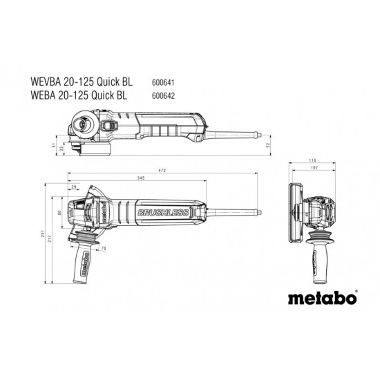 Ъглошлайф WEBA 20-125 Quick BL (220-240 V) Ъглошлайф WEBA 20-125 Quick BL (220-240 V)