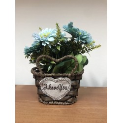 Икебана кошничка с гербери 18/14 см