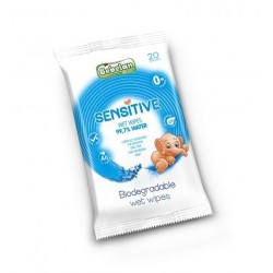 Бебешки мокри кърпи BEBELAN SENSITIVE Бебешки мокри кърпи 99.7% вода, 20 бр