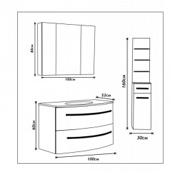 Мебели за баня PVC » ICP 105360UP GRAY