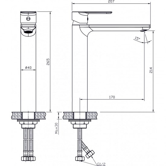 Месингов Смесител »  ЕЛМИРА  ICF 1180505