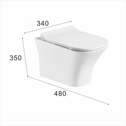 Конзолна тоалетна чиния ICC 3435W SLIM