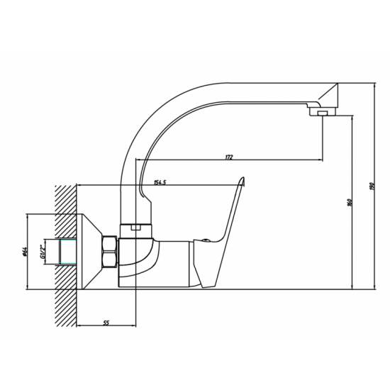 Месингов смесител LINNI ICF 5108152 7313