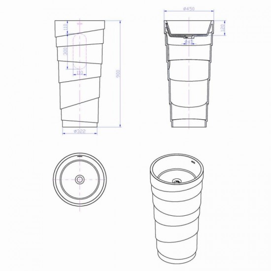 Масивен  Умивалник с шкаф за баня  - ICB 4547