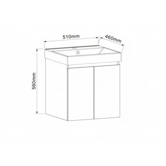 PVC ШКАФ ALDENE-50 5155-50W+УМИВ. 5953W-51CM