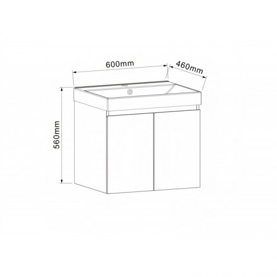 PVC ШКАФ AMO-60 5157-60+УМИВ. 5953W-2NEW