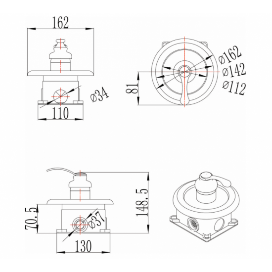 Месингов смесител за вграждане ICF 554015-1G