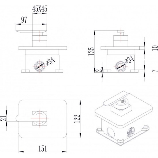 Месингов смесител за вграждане ICF 5541711-1B