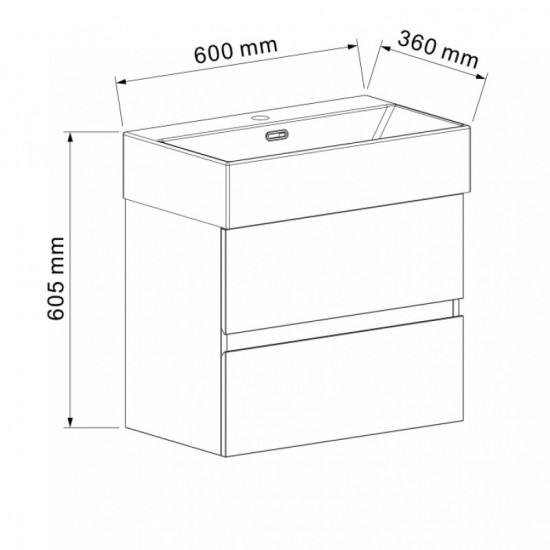 PVC ШКАФ COMPACT 5845W + УМИВ. 6036W