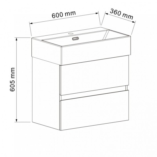 PVC ШКАФ COMPACT 5846 + УМИВ. 6036W