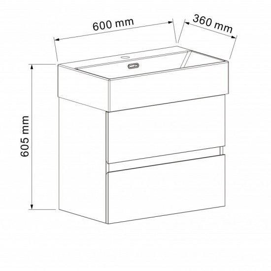PVC ШКАФ COMPACT 5847 + УМИВ. 6036MB