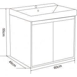 Мебели за баня PVC » ICP 6055 WOODEN