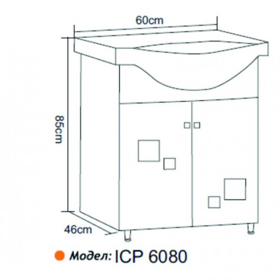 Мебел за баня PVC » ICP 6080 BEIGE