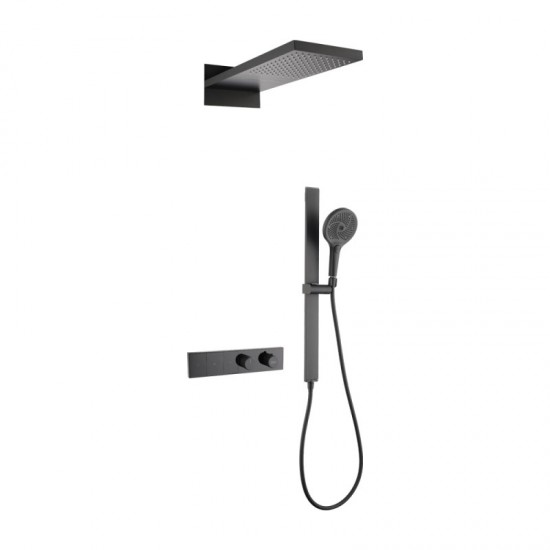 DEVONTE MATT BLACK СМЕСИТЕЛ ЗА ВГРАЖДАНЕ ЗА ДУШ 634578MB