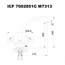 Месингов смесител РЕТРО» ICF  7002851 7313