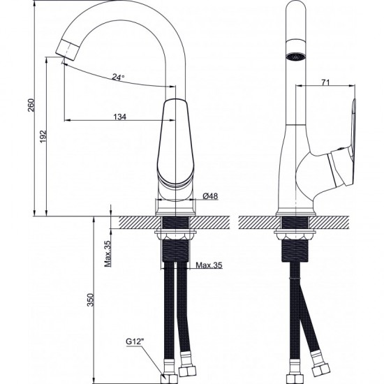 Месингов Смесител » ALFI ICF  7401123 7119