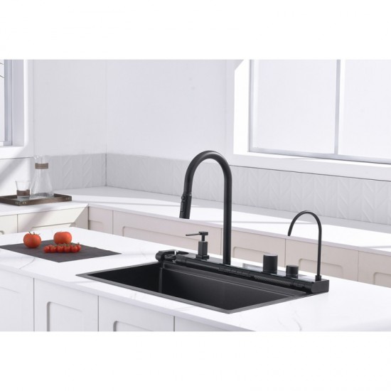 КУХНЕНСКА МИВКА 7547PVD BLACK + СМЕСИТЕЛ 7567131MB