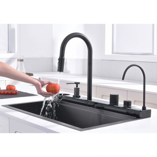 КУХНЕНСКА МИВКА 7547PVD BLACK + СМЕСИТЕЛ 7567131MB