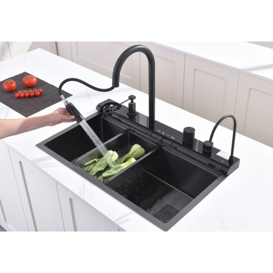 КУХНЕНСКА МИВКА 7547PVD BLACK + СМЕСИТЕЛ 7567131MB