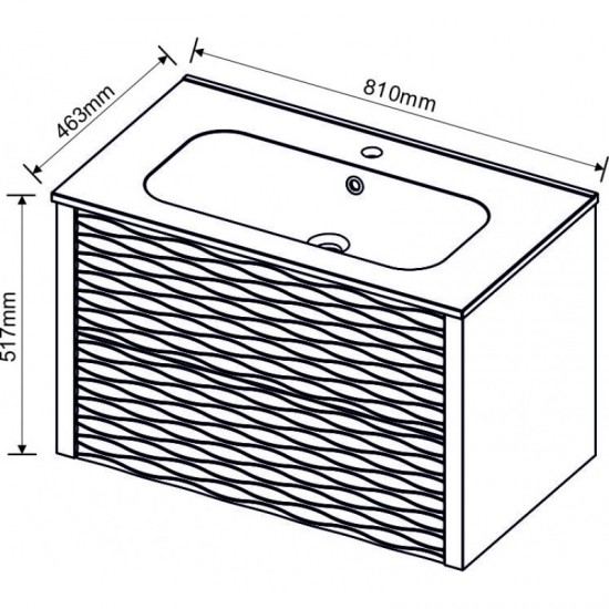 Мебели за баня PVC » ICP BG 8043 + МИВКА ICC 8066 БЯЛ ГЛАНЦ