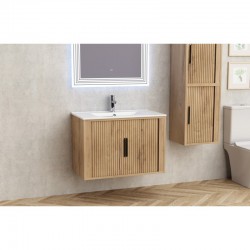 ШКАФ ЗА БАНЯ AREZZO 8045 WOODEN С БЯЛ УМИВАЛНИК 8066