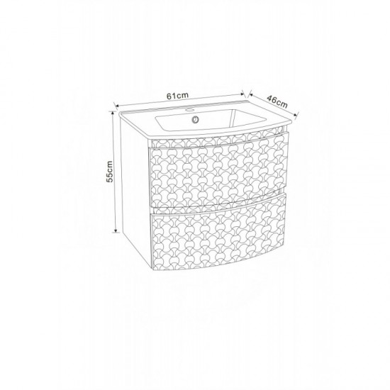 МЕБЕЛ ЗА БАНЯ BELLA 8055-60СМ + УМИВ.8055-60