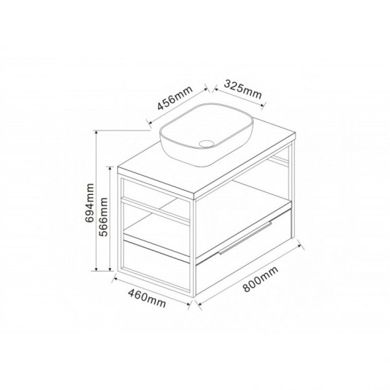 Мебели - комплекти в сет ICP 8056-039 КОМО + 887BLACK