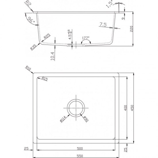 Гранитна мивка  ICGS 8274B