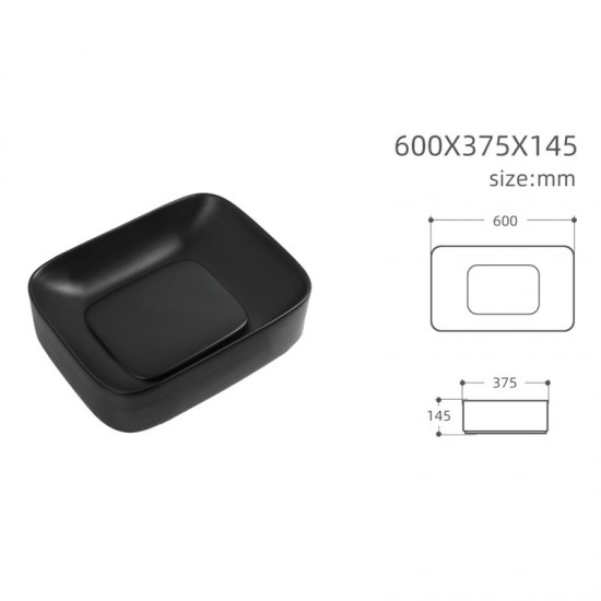 ПОРЦЕЛАНОВ УМИВАЛНИК LUDANO 902MB S ЧЕРЕН МАТ