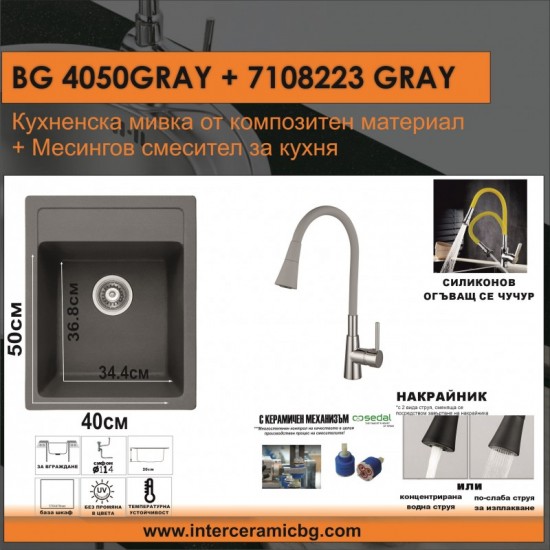 СЕТОВЕ ЗА КУХНЯ 2 в 1 / 3 в 1 BG 4050GRAY + 7108223GRAY