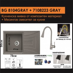 СЕТОВЕ ЗА КУХНЯ 2 в 1 / 3 в 1 BG 8104 GRAY + 7108223 GRAY