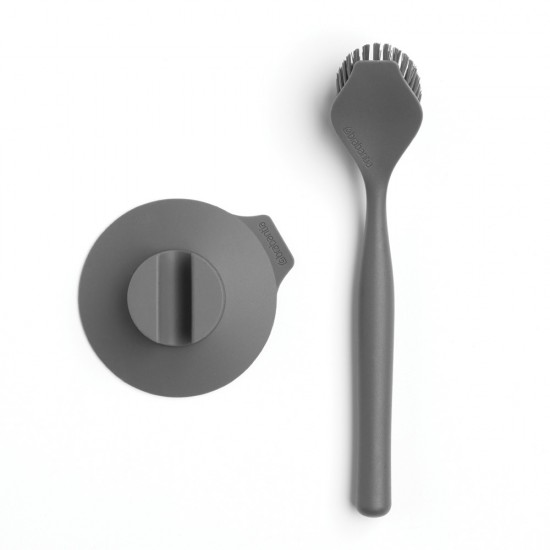 Четка за съдове Brabantia SinkSide Dark Grey, вакуумна закачалка Четка за съдове Brabantia SinkSide Dark Grey, вакуумна закачалка