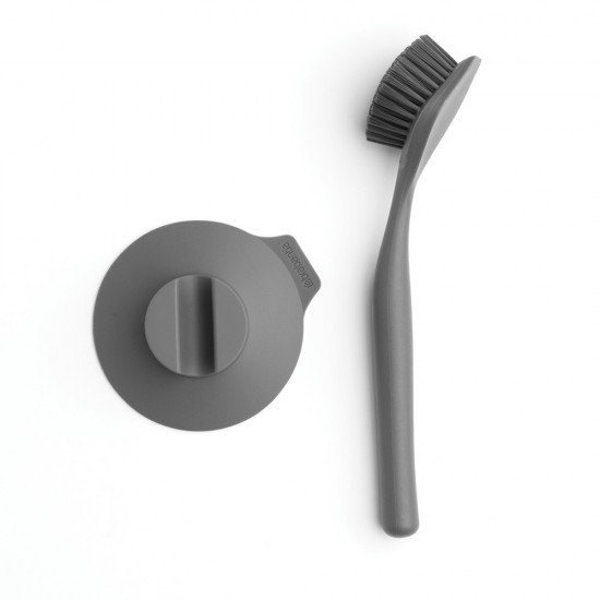 Четка за съдове Brabantia SinkSide Dark Grey, вакуумна закачалка Четка за съдове Brabantia SinkSide Dark Grey, вакуумна закачалка