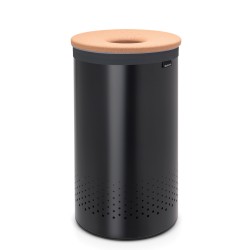 Кош за пране Brabantia 60L, Matt Black, корков капак