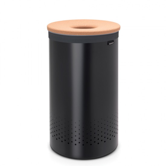 Кош за пране Brabantia 60L, Matt Black, корков капак
