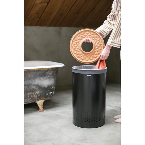 Кош за пране Brabantia 60L, Matt Black, корков капак