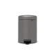 Кош за смет с педал Brabantia NewIcon 5L, Mineral Concrete Grey Кош за смет с педал Brabantia NewIcon 5L, Mineral Concrete Grey