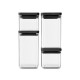Комплект буркани Brabantia Tasty+ (2х0.7L и 2x1.6L), 4 броя ,Dark Grey Lid