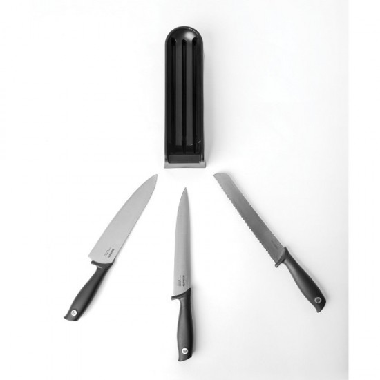 Блок с 3 ножа Brabantia Tasty+ Dark Grey